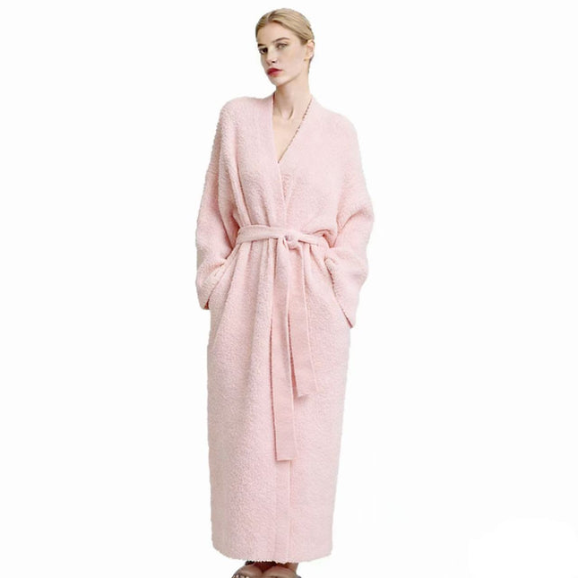 Pink Women's Ultra-Soft Plush V-Neck Cardigan Robe