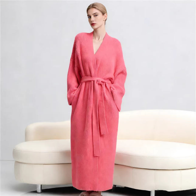 Rose Red Women's Ultra-Soft Plush V-Neck Cardigan Robe