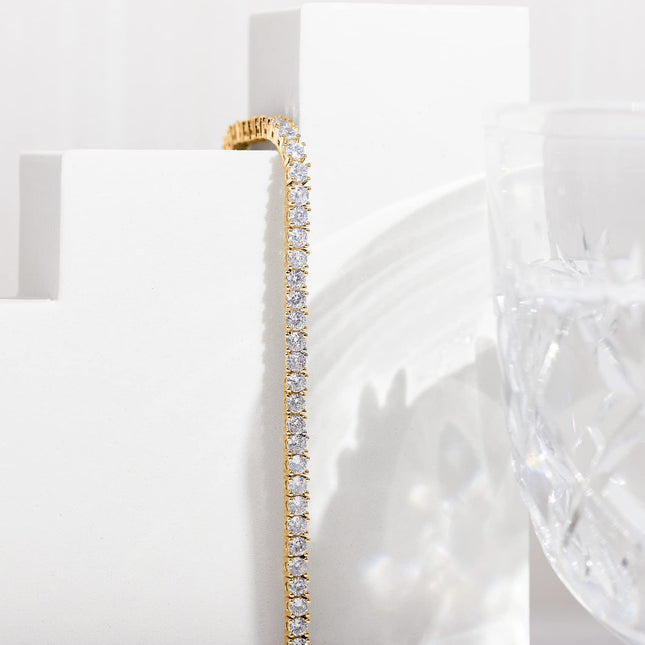 2-Pack 4.0mm Iced-Out Zirconia Tennis Bracelet with Secure Clasp (Silver and Gold) – product detail