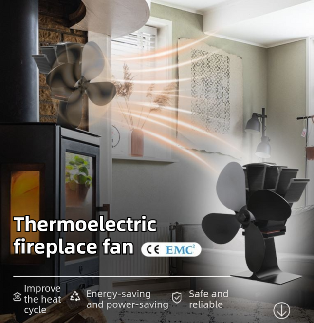 Mini Heat-Powered Fireplace Fan – product detail