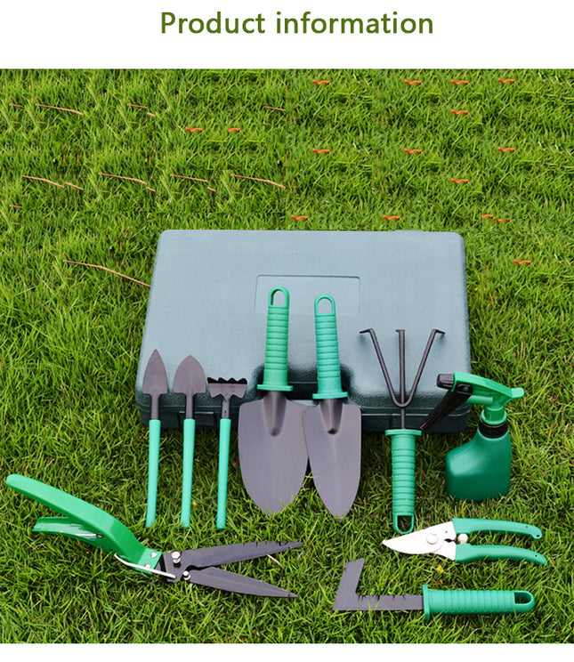 10-Piece Green Professional Garden Tool Set with Carrying Case – product detail