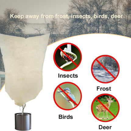 4-Pack Winter Plant Cold Protection Covers with Zipper & Drawstring - Thickened Frost Thermal Blankets and UV Resistant Shrub Jackets (120 x 180 CM)