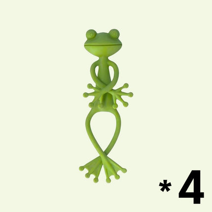 4-Pack Flexible Frog Plant Ties & Multifunctional Organizers - Reusable Weather-Proof Garden Twists and Whimsical Support Hooks