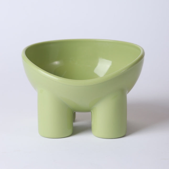 2-Pack Macaron Green Elevated Pet Bowls with Anti-Tip 4-Leg Base