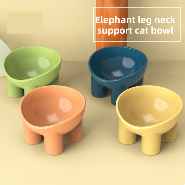 2-Pack Macaron Yellow Elevated Pet Bowls with Anti-Tip 4-Leg Base – product detail