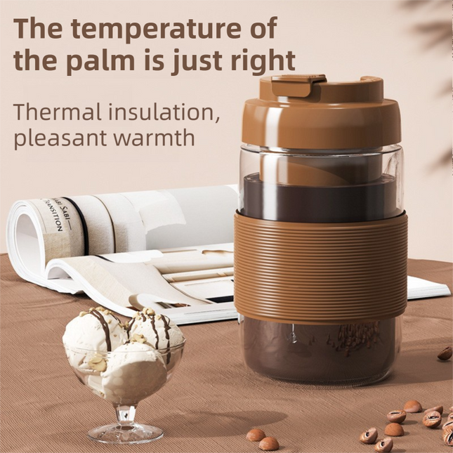 Portable Electric Coffee Bean Grinding Cup & Juicer with Safe Hidden Stainless Steel Blades