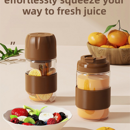 Portable Electric Coffee Bean Grinding Cup & Juicer with Safe Hidden Stainless Steel Blades - 420ML USB Rechargeable Travel Brewer