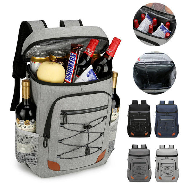 Light Grey 5.55 Gallons Large Insulated Picnic Backpack with Multi Pockets & Leak-Proof V888-ELOSUNG49294