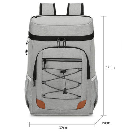 Light Grey 5.55 Gallons Large Insulated Picnic Backpack with Multi Pockets & Leak-Proof Interior - Multifunctional Waterproof Thermal Lunch Bag for Camping, Hiking & Outdoor Travel
