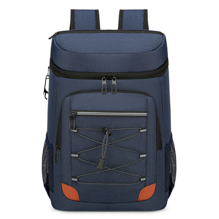 Blue 5.55 Gallons Large Insulated Picnic Backpack with Multi Pockets & Leak-Proof Interior - Multifunctional Waterproof Thermal Lunch Bag for Camping, Hiking & Outdoor Travel