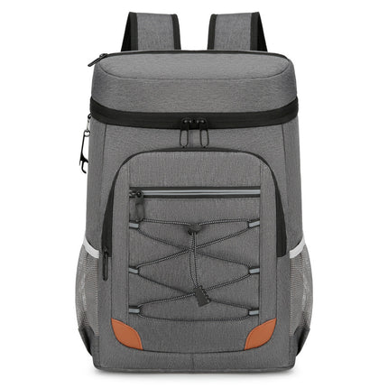Dark Grey 5.55 Gallons Large Insulated Picnic Backpack with Multi Pockets & Leak-Proof Interior - Multifunctional Waterproof Thermal Lunch Bag for Camping, Hiking & Outdoor Travel