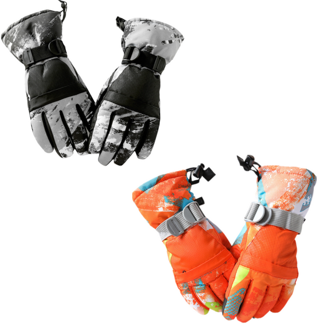 2-Pair Winter Waterproof Touchscreen Ski Gloves