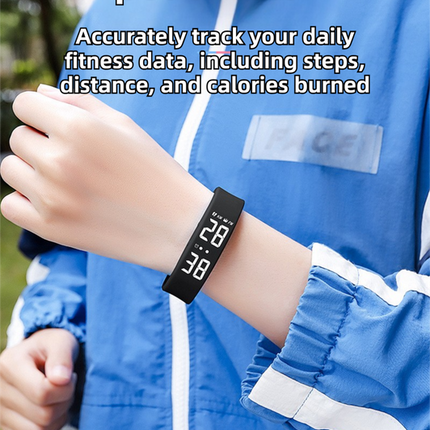 Pink Silent Vibration Alarm Smart Silicone Wristband with 3-Alarm Settings - Discreet Wake-Up Device for Teens & Adults (Horizontal version)