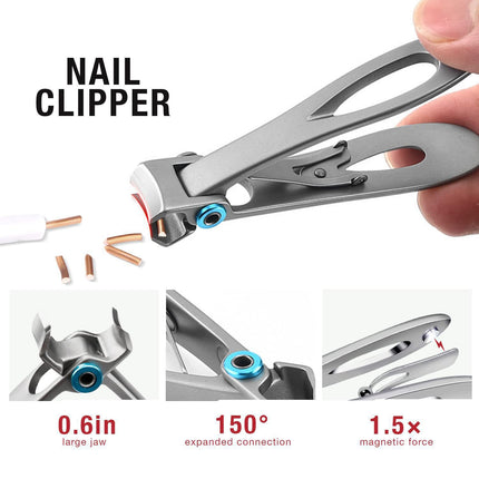 7-Piece Professional Ingrown Toenail Tool Kit - Stainless Steel Precision Pedicure Set with Red Eagle-Nose Clippers & Leather Storage Case