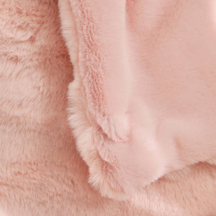 2-Pack Pink Luxury Tuscany Fleece Rabbit Fur Bubble Blanket (45 x 45 CM) – shape and profile