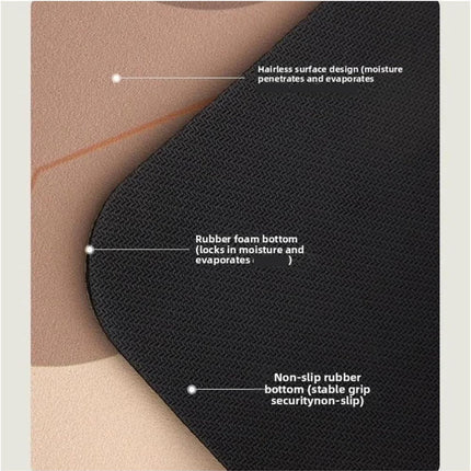 Ultra-Absorbent Instant Dry Diatom Mud Bathroom Mat (40 x 60 CM) - Puzzle Decor Anti-Slip Rubber Rug for Kitchen, Entryway & Shower(Grey and Purple)