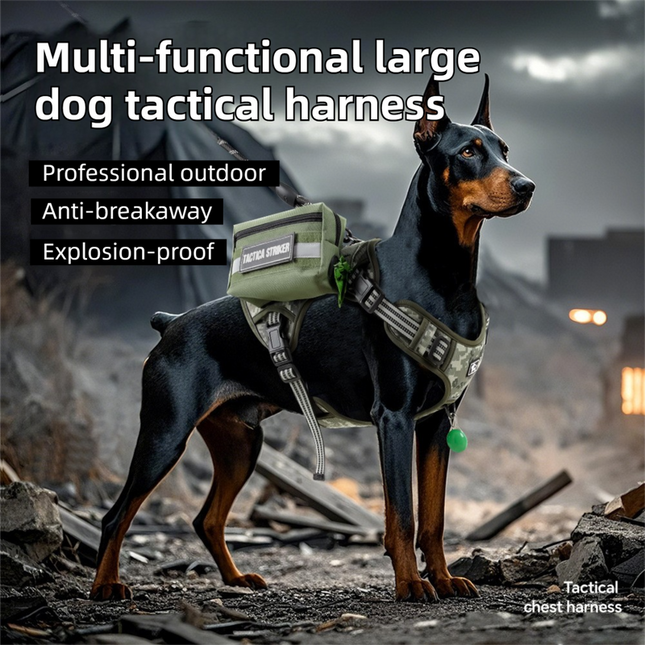 3-Piece Khaki Tactical Dog Harness Set (S Size) – product detail