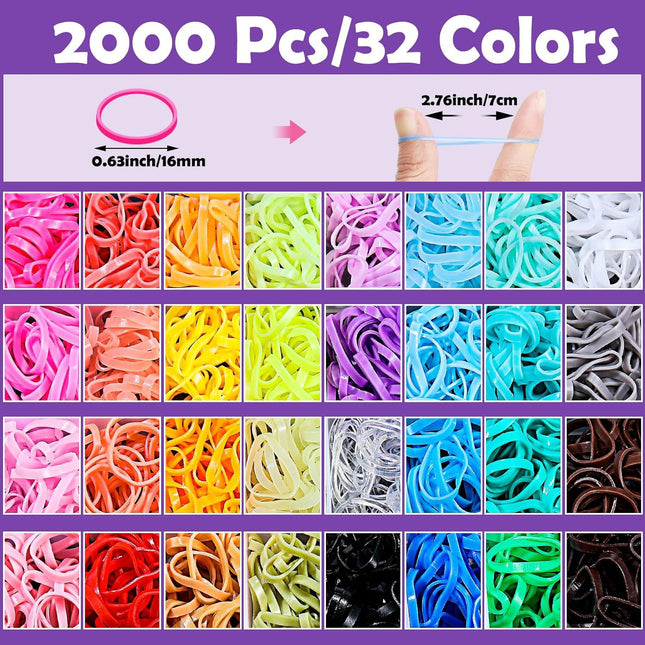 2000PCS Candy Macaron Soft Elastic Hair Ties (32-Color) Plus 11PCS Hair Styling Tools Set with Storage – product detail