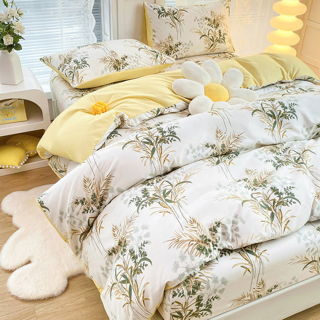 4-Piece Tropical Jungle Printed Soft-Touch Brushed Bedding Set for 1.5M Bed 175 x 220 CM – product detail