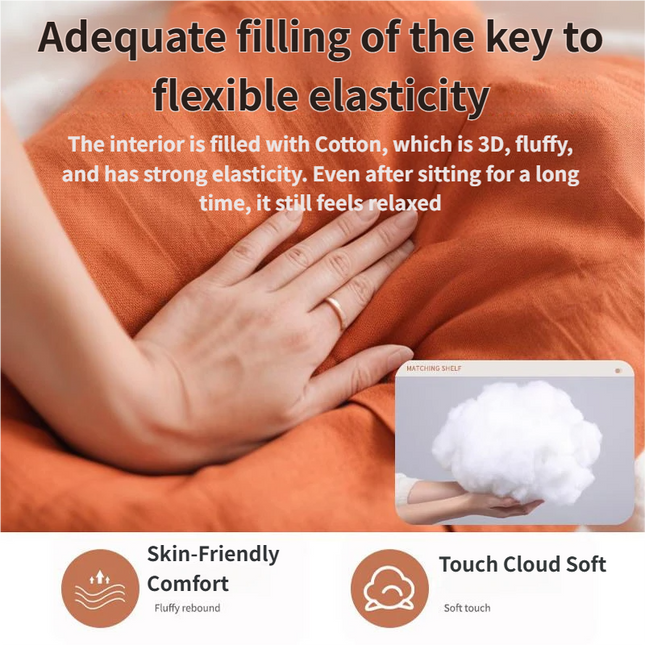 Orange Foldable Ottoman & Padded Footstool with Velcro Stability & Spare Cusion – product detail