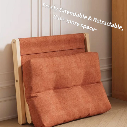 White Foldable Ottoman & Padded Footstool with Velcro Stability - Cotton Linen Portable Office Leg Rest & Entryway Shoe Stool