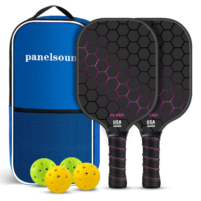 Black and Pink Lightweight Fiberglass Pickleball Paddle Set