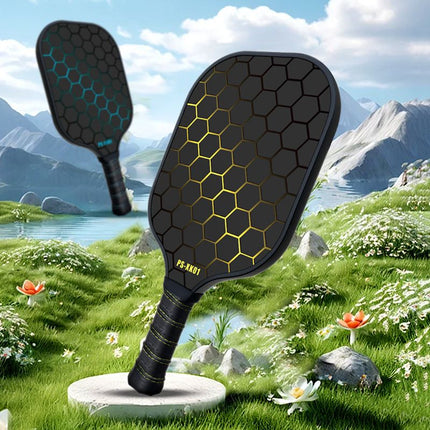 Black and Pink Lightweight Fiberglass Pickleball Paddle Set - 2 High-Rebound Rackets with PU Comfort Grip, 4 Balls and Carry Bag for Outdoor Play