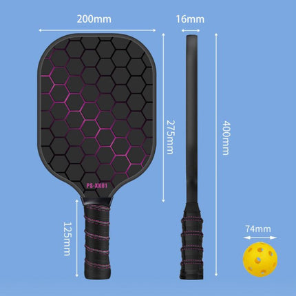 Black and Pink Fiberglass Pickleball Paddle - 220g Lightweight Racket with Breathable PU Comfort Grip and Oversized Sweet Spot for Outdoor Play