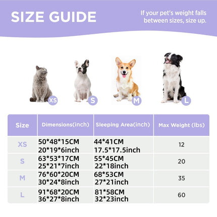 76x60x20 CM Cute Square Plush Pet Bed with Removable Cover & 5 Bolsters Support - Blue Sky and White Clouds Machine Washable Calming Dog & Cat Sofa