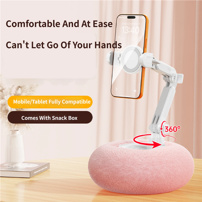 2-in-1 Pink Soft Plush Pillow Base & Phone – product detail