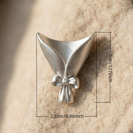 Handcrafted Elegant Bowknot Ikebana Necklace & Brooch Set - Elegant Minimalist Wearable Art, Creative Gift for Mother