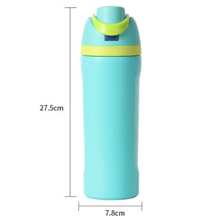 24oz Black Large Thermal Water Bottle with Dual-Sipping Lid & Built-in Straw - Leak-Proof 304 Stainless Steel Outdoor Sports Flask