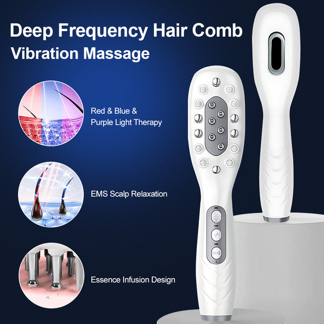 White Porrtable EMS Vibration Scalp Massager & Hair Growth V888-ELOSUNG49536