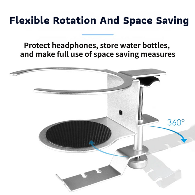 2-in-1 Under-Desk Metal Headphone Hanger & Anti-Spill Cup Holder – product detail
