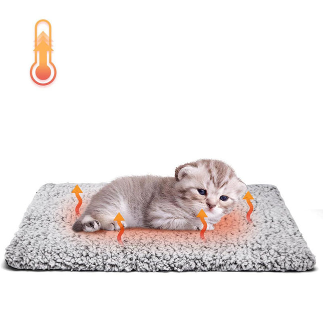 70 x 50 CM Self-Warming Thermal Pet Fluffy Mat with Machine Washable & Removable Zippered Cover