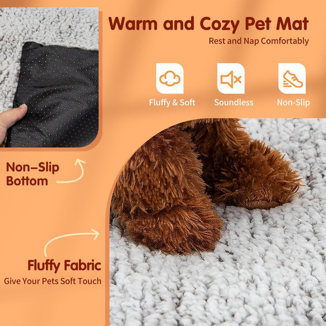 70 x 115 CM Self-Warming Thermal Pet Fluffy Mat with Machine Washable & Removable Zippered Cover – product detail