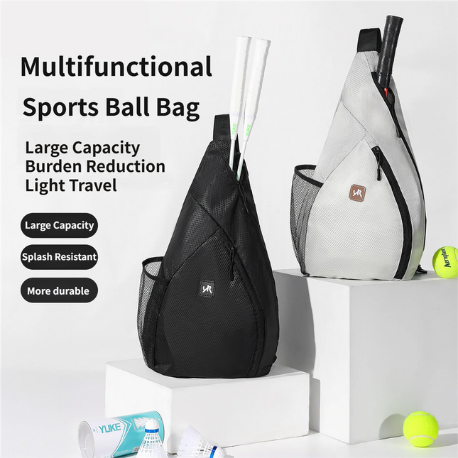Grey Pickleball & Racket Sports Sling Bag with Expandable High-Capacity Storage – product detail