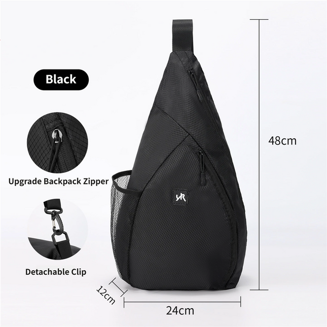 Black Pickleball & Racket Sports Sling Bag with Expandable High-Capacity Storage