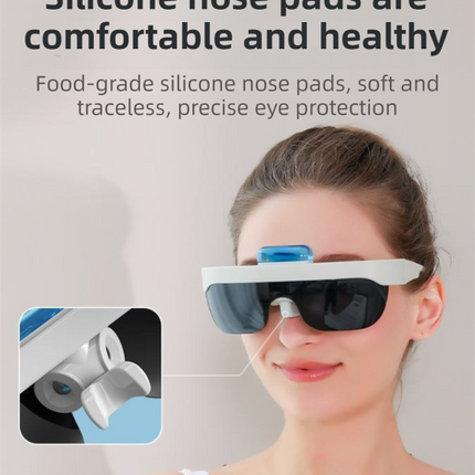 White Rechargeable Wearable Eye Washer & Hydrating Atomizer with Dual-Mode Timer and Sterile Tank - Nano Mist Eye Steamer for Dryness & Fatigue Relief