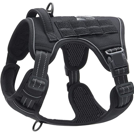 Black Professional Adjustable Tactical Dog Mesh Harness