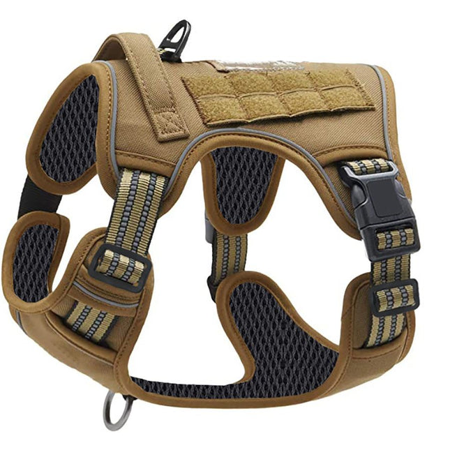 Khaki Professional Adjustable Tactical Dog Mesh Harness