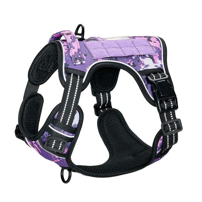 Purple Professional Adjustable Tactical Dog Mesh Harness