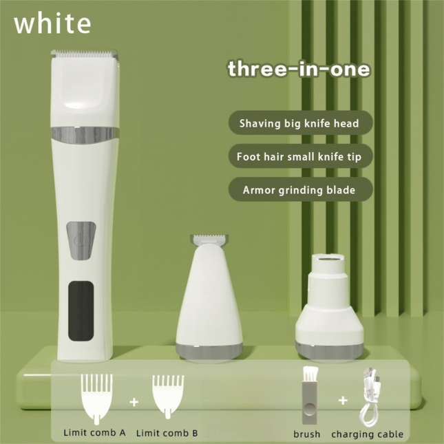 White Professional 3-in-1 Pet Grooming Kit