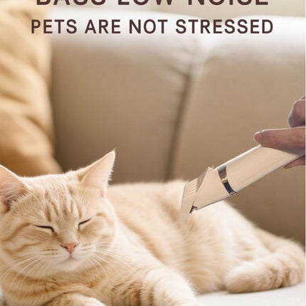 White Professional 3-in-1 Pet Grooming Kit - Low-Noise Rechargeable Dog Hair Trimmer & Nail Grinder for Paws, Eyes, and Body