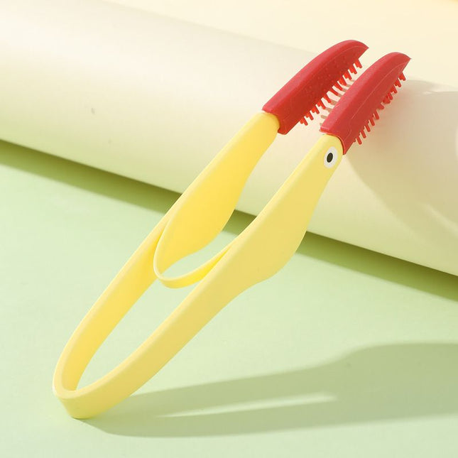 4-Pack Yellow Pet Eye Cleaning Brushes with Precisice Tweezer