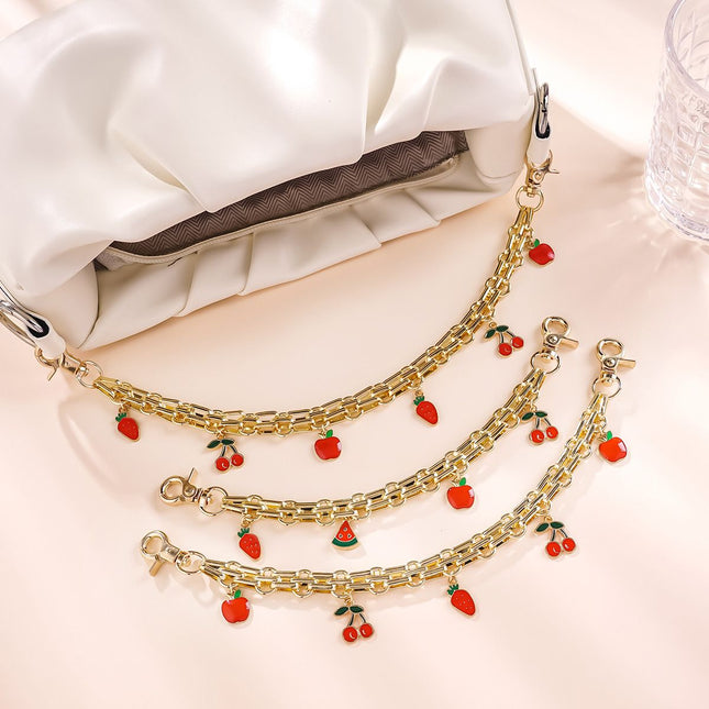 3082 3-Layered Bohemian Vintage Ceramic Fruit Keychain Bag Charm