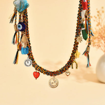 #3082 3-Layered Bohemian Vintage Ceramic Fruit Keychain Bag Charm - Handcrafted Lucky Ethnic Bag Styling Accessory & Mother's Day Gift
