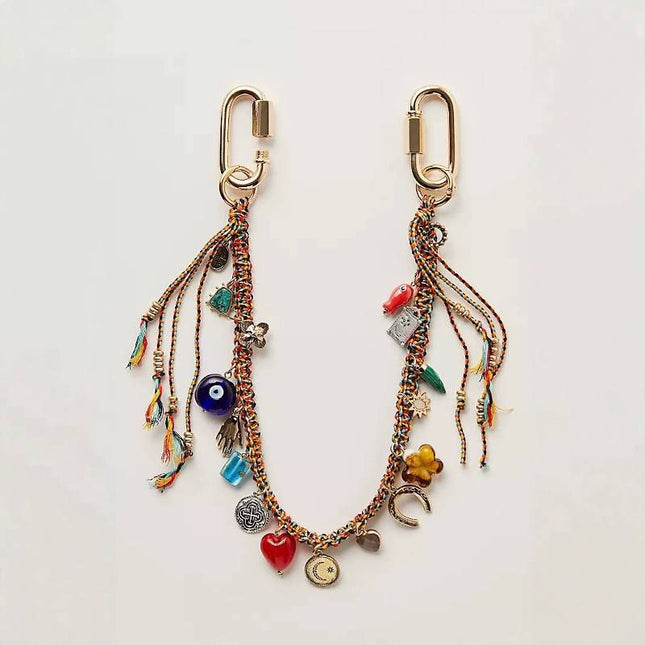 4526 Bohemian Vintage Metal Keychain Lipstick Holder & Mirror – product detail
