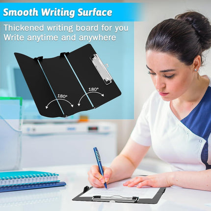Pink Waterproof Aluminum Tri-Fold Nursing Clipboard with Pen Slot - Lightweight Pocket-Sized A4 Document Holder & 180° Flat Writing Pad