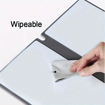 Pink A4 PU Leather Whiteboard Notebook with 3-Color Pens, Eraser & Cloth - Reusable Eco-Friendly Desktop Memo Pad & Handheld Writing Tablet